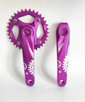 CNC 34T Single Speed Crankset 104BCD 170mm Aluminum For Mountain Road Bikes Fixed Gear And Folding Bicycles in purple
