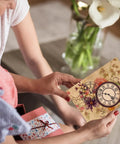 Total Standout Vintage Clock Silicone Clear Stamps With Gear Shapes Retro Transparent Rubber Blocks For Scrapbooking Journal Cards And Dope Diy Crafts That Stamp Super Smooth Every Damn Time used on floral greeting card.