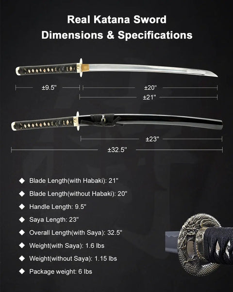 Unsharpened Aluminum Wakizashi Iaito For Iaido Practice And Display, Lightweight 1.6 lb blade with specifications and dimensions