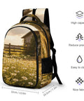 Sunset Daisy Barn Farm Printed Unisex Backpack With Large Capacity, Dope Durable Polyester Build For Everyday Travel