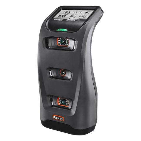 Launch Pro Portable Golf Simulator Bundle launch monitor with FSX Play Gold Subscription, showcasing advanced sensor technology.