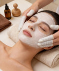 Woman receiving facial treatment with 400 Count Slick Latex Finger Cots Deliver Badass Anti Static Grip For Electronics Assembly Craft Projects Cleanroom Jobs And Precision Parts Handling Without Breaking A Sweat.