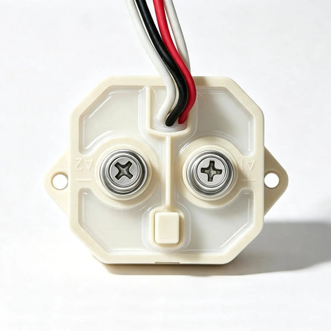 Rock Solid Heavy Duty High Voltage Direct Current Contactor 1000VDC 100 Ampere SPST Normally Open Switch terminals with wires.