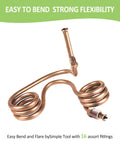 Copper brake line coil with threaded fittings; 25 ft, 3/16 in tubing for automotive braking systems