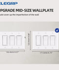 Three-Gang Decorative Wall Plates Pack Of Five Unbreakable Thermoplastic Faceplates Built Tough For Decorator Receptacle