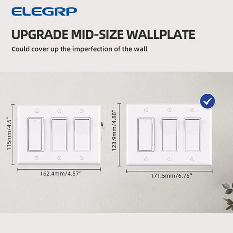 Three-Gang Decorative Wall Plates Pack Of Five Unbreakable Thermoplastic Faceplates Built Tough For Decorator Receptacle
