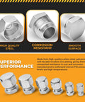 Pro Grade 64 Piece JIC 37 Degree Flare Cap and Plug Kit showing high-quality steel and corrosion resistance features.