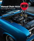 Beefed Up 1 Ton Hand Chain Hoist For Engine Lifts And Heavy Duty Work In Garages And Warehouses, Perfect For Auto Shops, 10 Ft Lift Range, Built With Durable Alloy Steel Chain And Reinforced Gears For Long Lasting Performance on a car engine