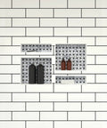Quad Recessed Shower Shelf Niche With Four Inner Shelves, 32 Inch Wide By 20 Inch High By 4 Inch Deep, All In One Shower Storage, Tile Ready Surface, Install Horizontally Or Vertically, Black.