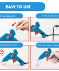 Step-by-step guide for using Super Reliable Heavy Duty Mini Hot Glue Gun Kit With Rugged Travel Case And Ten Clear Adhesive Sticks.