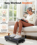 Vibration Plate Fitness Platform for Full Body Workout and Lymphatic Drainage home gym shaker under sofa, woman sitting