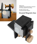 Dead On Accurate 7 Degree Dovetail Magnetic Saw Guide For Hand Woodworking Birdtail Joints Built Like A Tank Aluminum Alloy Build Precision Craft Jig, shown from the side with detailed view.