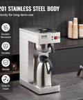 12 Cup Commercial Drip Coffee Maker With Thermal Vacuum Carafe Keeps Coffee Hot Or Cold All Day No Fuss For Restaurant Office Cafe Stainless Steel Brewer That Brews A Full Pot In About 9 Minutes