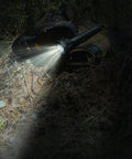 2000 Lumen Cree LED Flashlight, Rugged Mil Spec Anodized Aluminum Tactical Light for Night Ops and Outdoor Adventures illuminating outdoors