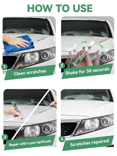 Steps to use Ice Silver Quick Switchblade Met Car Touch Up Paint Pen For Chevrolet Color Accurate Scratch Repair on vehicle