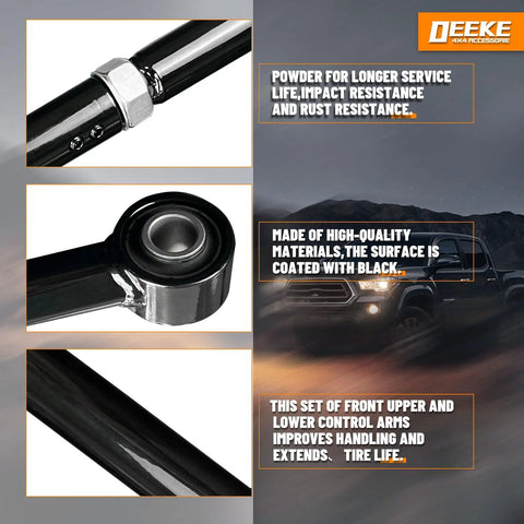 Front Adjustable Track Bar For 2 To 6 Inch Lift Fits Ford F250 F350 Super Duty And 1999 To 2005 Excursion 2WD 4WD Off Road Stability, Steering Control, Rock Solid Handling, And Enhanced Suspension Performance, black powder-coated steel