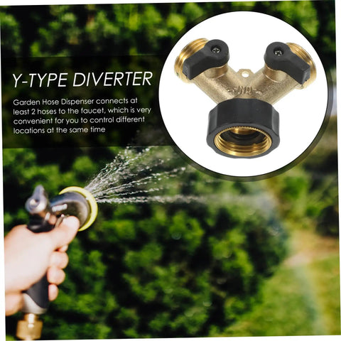 Two Pack Brass Hose Y Splitter With Quick Connect Garden Hose Connector And Water Adapter For Dual Outlets Perfect For Backyard Irrigation Sprinkler Systems And Drip Setup