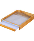 8 Frame Screened Bottom Board For Langstroth Beehives, Beeswax Dipped Solid Wood Base With Entrance Reducer And Ventilation