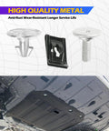 Built Tough Engine Splash Shield Skid Plate Screws And Lower Cover Pin Bolts with clips for underbody protection. 14 piece kit.