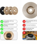 Kickass 5 Pack Wood Carving Discs For Angle Grinders Featuring 4 And 4 1 2 Inch Teeth With 5 8 Inch Arbor Heavy Carbon Steel Stump Grinding Wheels To Crunch Logs Fast, showing the disc details.