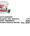 Proven Heavy Hitter Bromethalin Mouse And Rat Bait Blocks For Knockout Indoor And Outdoor Pest Control With Tamper Resistant Station Safety In Solid 4.25 Pound Bulk Pail with active ingredients listed.