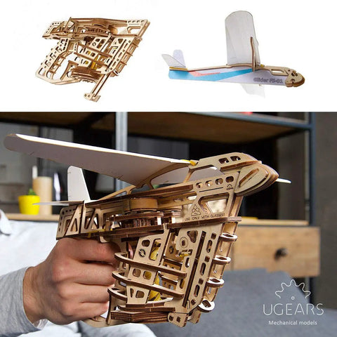 Aeroplane Starter Ramp 3D Model Kit for Adults and Teens, Laser Cut Wooden Puzzle Construction Set, hands-on airplane launcher