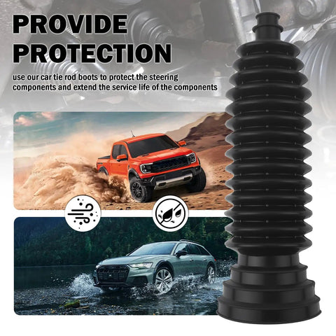 Two Pack Thick Silicone Tie Rod Boot Kit For Rack And Pinion Large Caliber Cuttable Inner Boots With Ties And Clamps