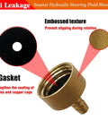 Sea Star Hydraulic Steering Bleed Kit component with textured brass connector and gasket detail for anti-leakage.