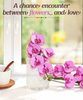 3D Wooden Flower Puzzle Kit For Adults, Dope DIY Botanical Orchid Build Set, Purple Moth Orchid Craft Project, vase display