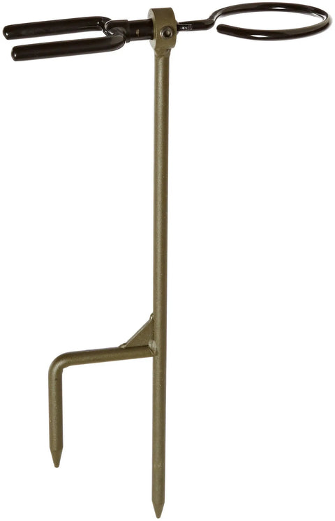 Must Have Portable Archer Ground Stake With 360 Degree Rotating Fork with arrow ring for target practice and hunting.
