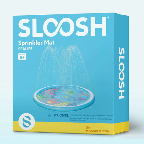 Box of 60 Inch Splash Pad Water Toy For Kids And Toddlers, Slip-Resistant Sprinkler Mat, Sea Themed Design, Outdoor Fun