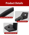 8 Inch Sliding Barn Door Handle in Black Steel Heavy Duty Gate Pull product details showing construction and finish