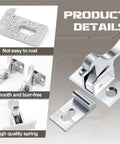 32 Pack Brass Heavy Duty Cabinet Door Latches with Mounting Screws for Closets, Bedroom, Bathroom, and Windows, Elbow Latch Hardware, Durable and Easy to Install, silver latch close-up