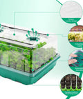 96 Cell Seed Starter Tray With Grow Light Kit, adjustable humidity dome, full spectrum LED, indoor greenhouse starter set