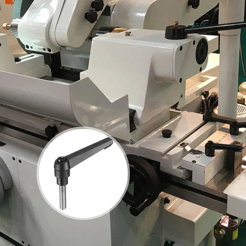 5 Pieces Adjustable Clamping Lever Handles M8 X 30Mm Metric 304 Stainless Steel Male Threaded Stud Hand Knobs installed on machinery