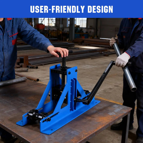 Boost Your Shop Game With This Heavy Duty Manual Tube Roller Bender Featuring Six Precision Dies For Flawless Round And Square Pipe Bends On Steel Copper And Aluminum Without Breaking A Sweat
