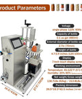 Dual Head Automatic Vacuum Capping Machine For Glass Jars Bottle Sealer With Quick Height Tweaks Smooth Touch Panel Grip Foot Switch dimensions and specifications display.