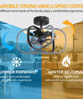 Caged Ceiling Fan With Lights And Remote Control, 18 Inch Dope Modern Industrial Chandelier Style, DC Motor Reversible