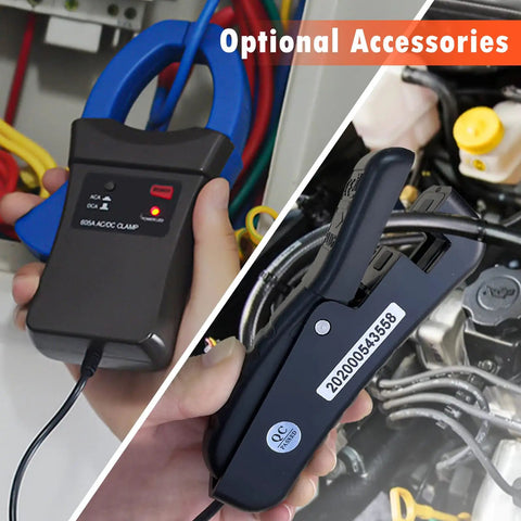Optional accessories for Gearhead Friendly Engine Analyzer And Automotive Multimeter For DIY Mechanics with voltage clamps shown