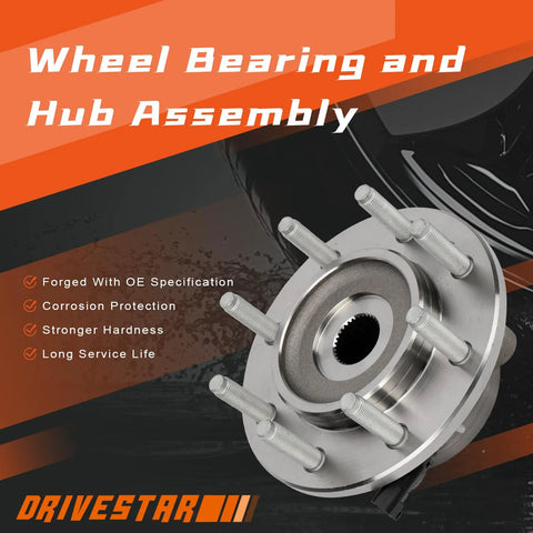 Front Wheel Hub And Bearing Assembly For 2006 To 2008 Dodge Ram 1500 2500 3500 4x4 8 Lug Wheel With ABS Replacement