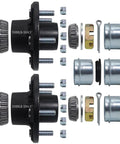 iBroPrat 2-pack 3500lb trailer hub kit, 5-bolt 4.5in, includes L44649/L68149 bearings, dust caps and cotter pins