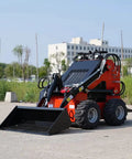 Compact Skid Steer Loader With Quick Tach System For Pavement Repair Debris Removal And Barn Cleaning shown in outdoor setting