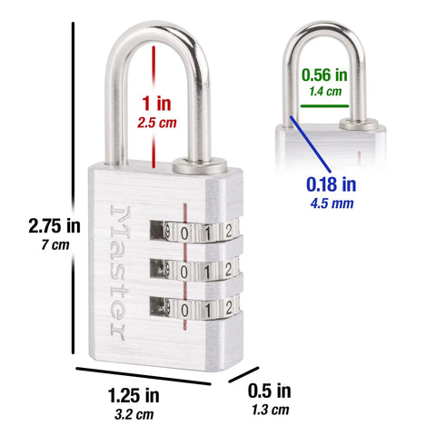 Set Your Own Small Aluminum Lock For Travel Backpacks Cabinets And Zippers With A Three Digit Code One And One Sixteenth Inch Wide