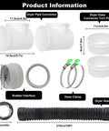 4 Inch Dryer Vent Hose Kit 10 Ft With 90 Degree Elbow, Heavy Duty 6 Layer Flexible Aluminum Duct, Rubber Interface Connector
