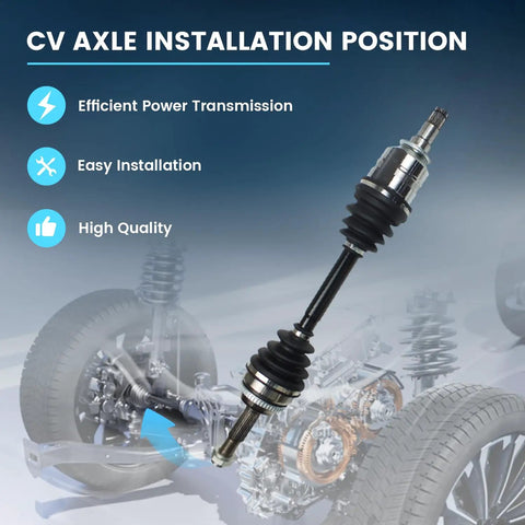 Front Left CV Axle Shaft Assembly For Corolla Matrix Vibe - Driver Side Driveline Replacement, OE-Style fit, metal shaft