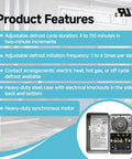 Commercial Refrigeration Defrost Timer 40A 2HP 120V AC 60Hz UL Certified Pro Grade Defrost Controller With 1 to 6 Daily Auto Defrost Cycles, Adjustable 4 to 110 Minutes In 2 Minute Steps, Keeps Evaporators Frost Free Cooling Performance Boost, steel case