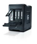 Top Shelf 16Tb Thunderbolt Portable Solid State Drive Raid Array Featuring Ev Bay Adapter shown at an angle with open slots