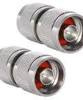 2-Pack N-Type Male To Male RF Connectors For Coax Cables, 50 Ohm Straight Adapters With PTFE Insulation for RF Equipment