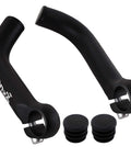 Flat Bar Handlebar Extender for Mountain and Hybrid Bikes 22.2mm 7/8 Ends with Plugs, 150mm Length, Matte Black Alloy