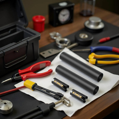 Heavy Duty Underground Wire Splice Kit For 14/3 To 8/3 UF Cables 600V Direct Burial With Waterproof Heat Shrink Connectors displayed